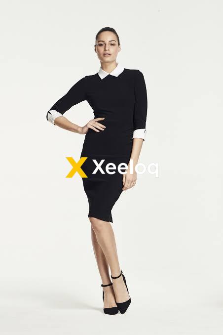 Collared Pencil Dress - Office Wear
